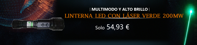 Linterna LED láser verde